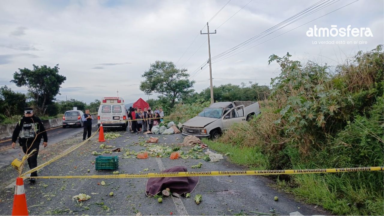 Muere mujer tras volcadura sobre carretera Atlixco-Izúcar