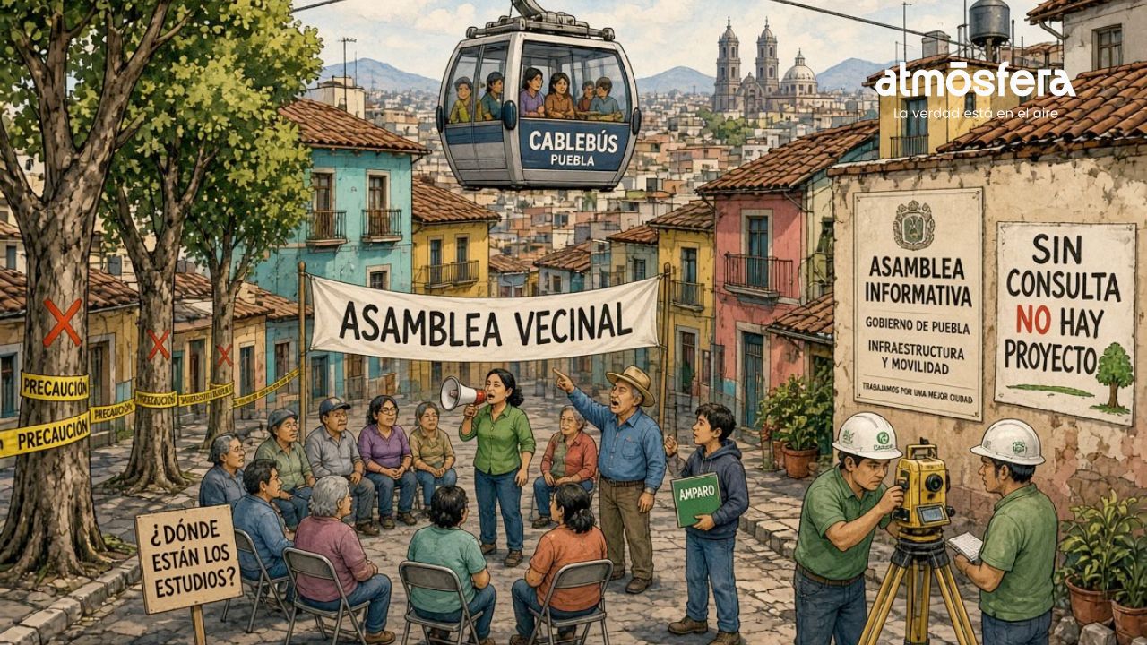 No al cablebús en Puebla: vecinos arman sus propias asambleas y anuncian más amparos